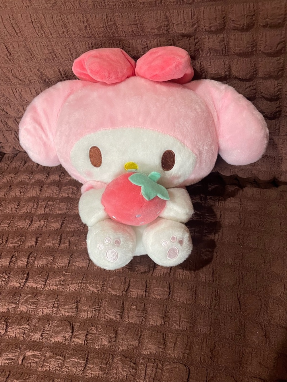 Sanrio My Melody Pink Plush with Strawberry Accessory